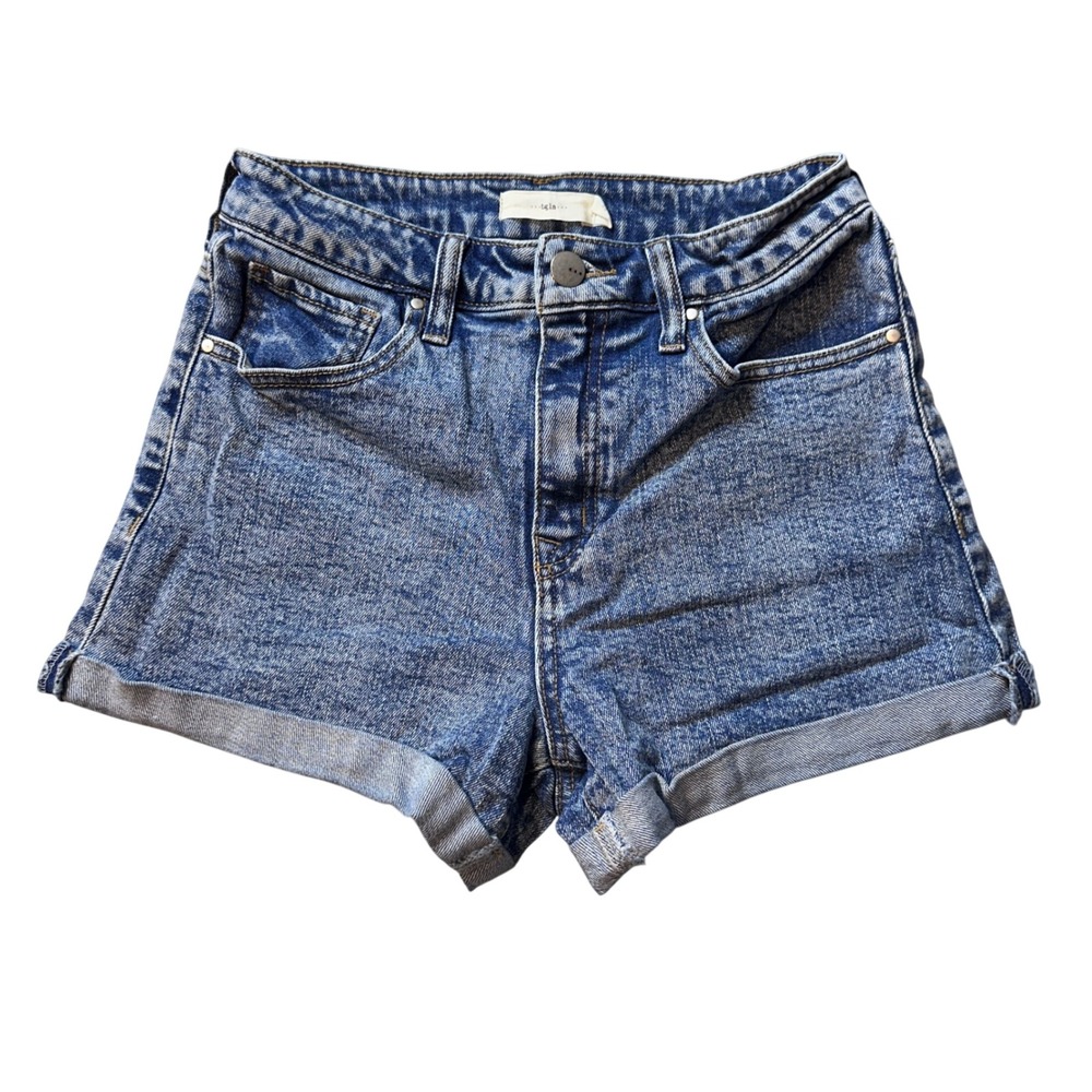 tgla Denim Shorts Womens 26 Blue Acid Wash High Rise Cuffed PW2004465 Stretch